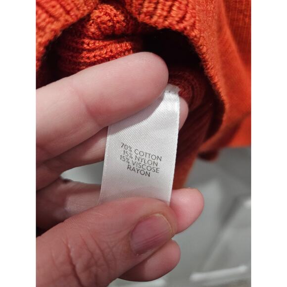 J. Jill V-neck Cotton Blend Sweater Orange Rust Size XL SKU 179 - Picture 8 of 11